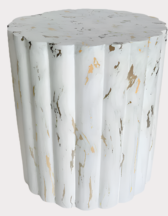SH231506C-17 - Polyresin Marble & Gold stool - Cavelh