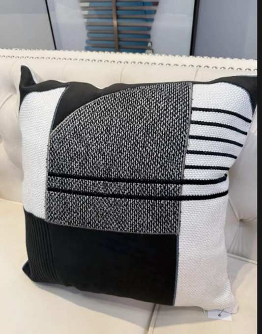 Black,grey, white square cushion - Cavelh