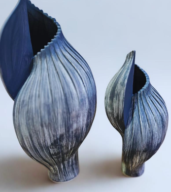 Black and cream vase set - Cavelh