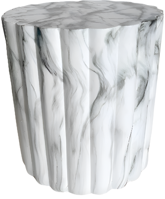SH231506A-17 - Polyresin White & grey stool - Cavelh