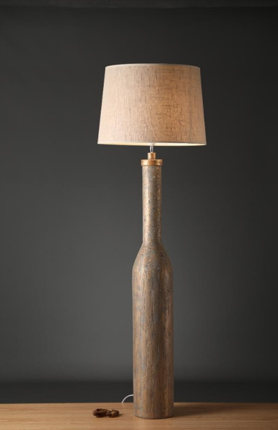 YZ04589GG - Polyresin Floor Lamp and Shade - Cavelh